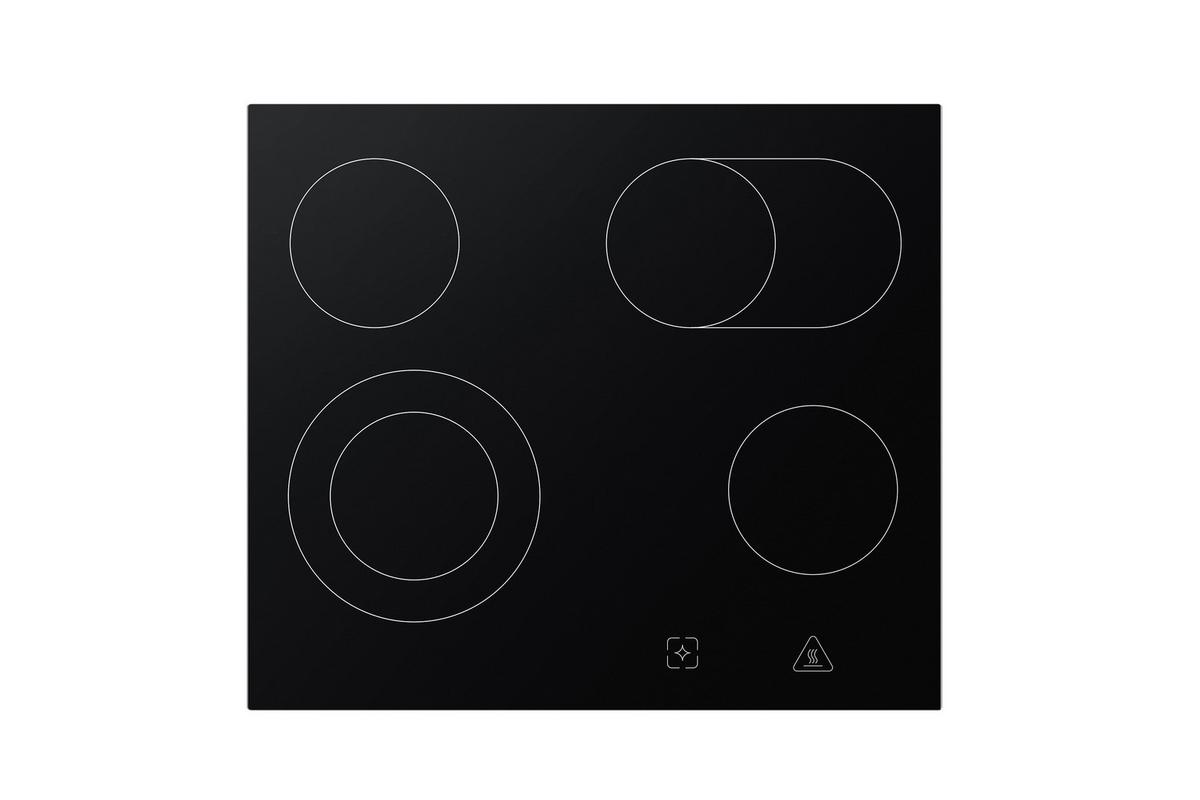 Herdset HS2201-26 Jamie Schwarz/Edelstahlfarben - Edelstahlfarben/Schwarz, Trend, Glas/Kunststoff (59,5/59,5/56,5cm) - Respekta