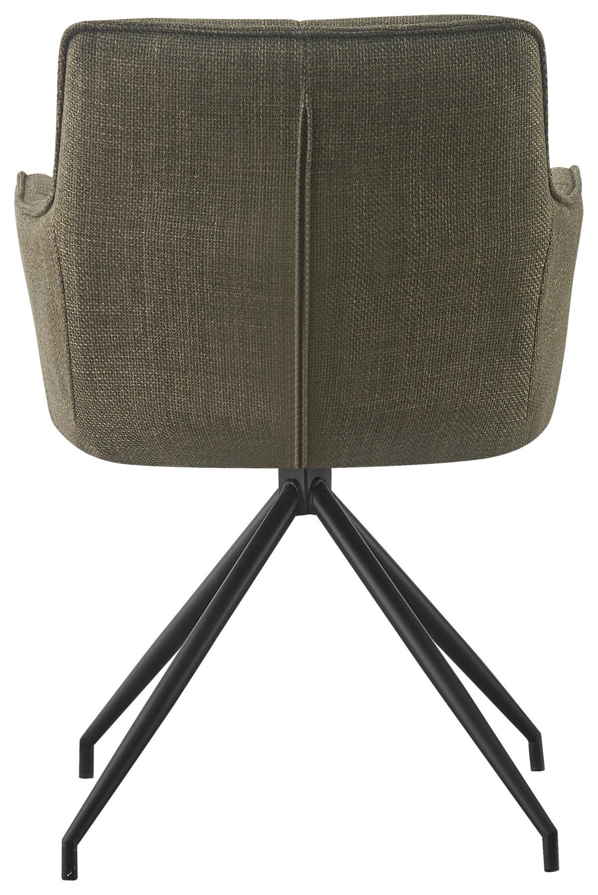 KRZESŁO Z PODŁOKIETNIKAMI BILL - zielony/czarny, Design, metal/tkanina (58/84/62,5cm) - Novel