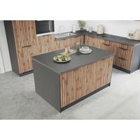 Kücheninsel Liverpool Typ 1 Eiche - Schieferfarben/Eiche Wotan, Basics, Holzwerkstoff/Metall (153/86/101cm) - Held
