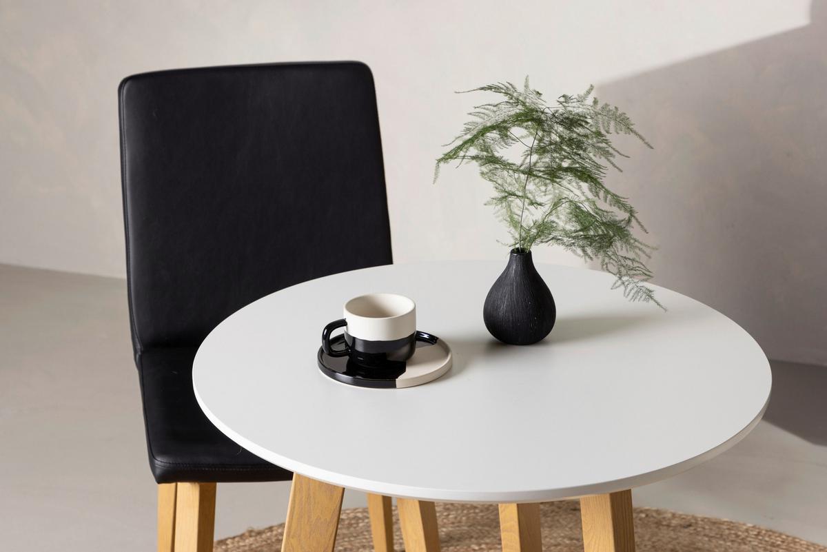 ESSTISCH LEONORA - Hellbraun/Weiß, Design, Holz/Metall (65/65/75cm) - Livetastic