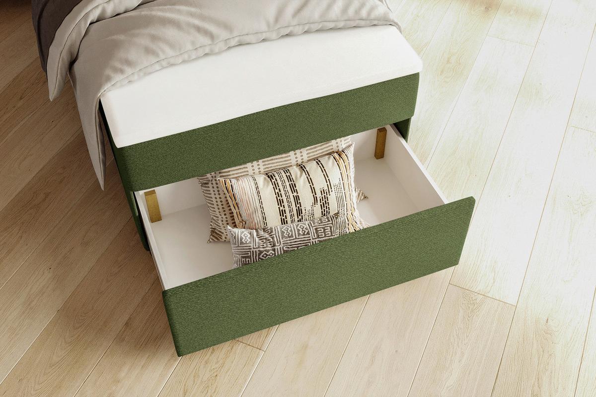 Boxbett Odin Dunkelgrün ca. 120x200cm - Dunkelgrün/Schwarz, KONVENTIONELL, Kunststoff/Textil (120/200cm) - Based