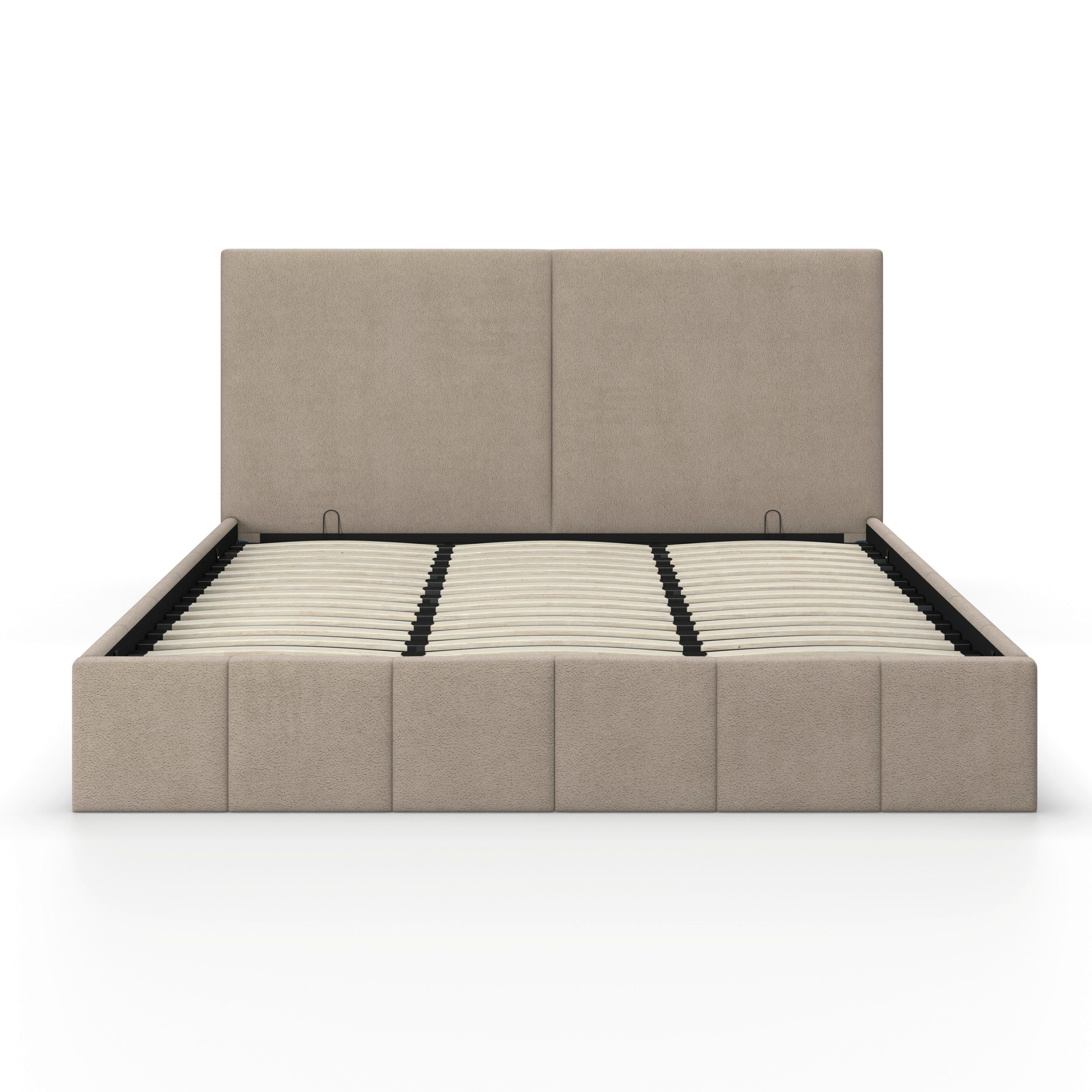 STOPPAD SÄNG MILA - svart/taupe, Modern, metall/trämaterial (180/200cm) - Bessagi Home