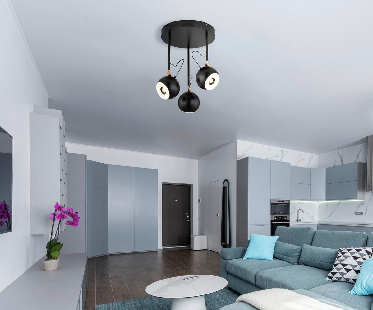 Led-deckenleuchte 15771-3d Donovan - Weiss/Goldfarben, Design, Kunststoff/Metall (32,5/42cm) - Globo