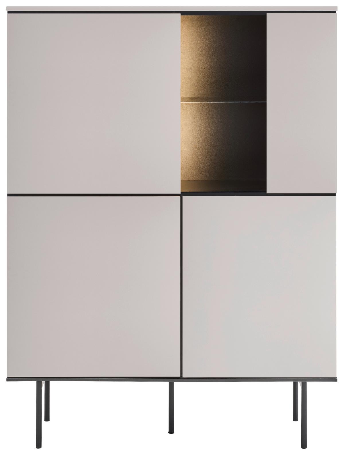 KOMODA WYSOKA KASANO - czarny/kaszmir, Design, materiał drewnopochodny/metal (91/141/41cm) - Voleo