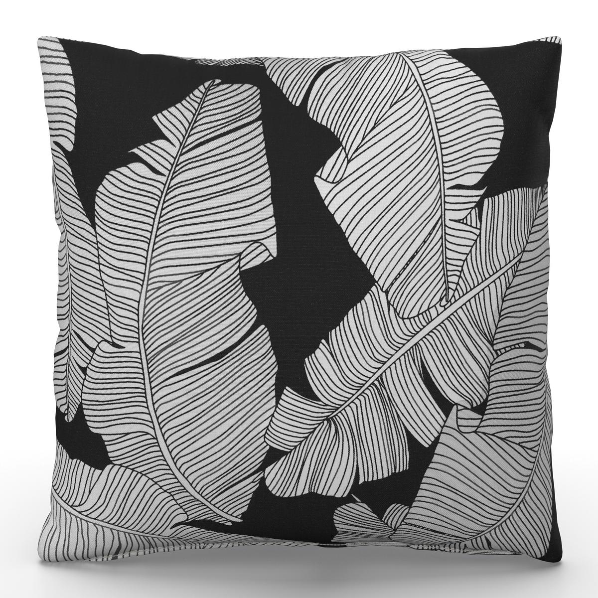 Outdoorkissen Natalia Schwarz/Weiß ca. 45x45 cm - Schwarz/Weiß, MODERN, Textil (45/45/10cm) - Bessagi Garden