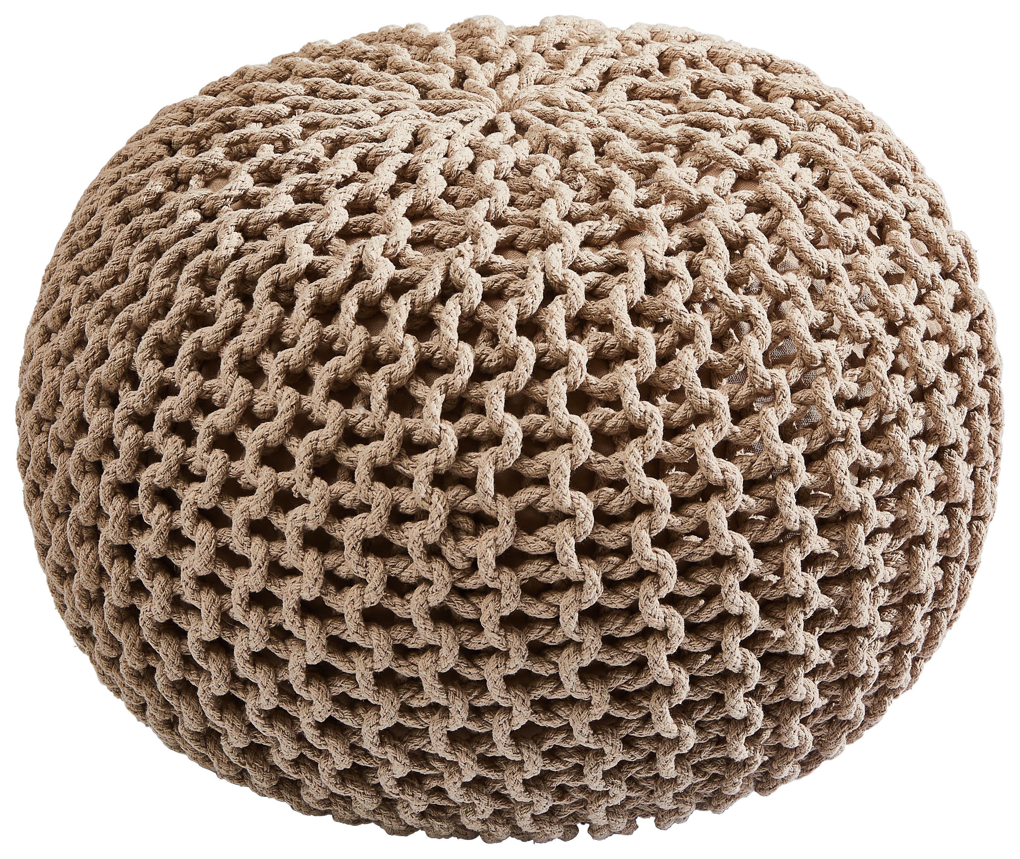 PUF BERGEN - beżowy/szary, Trend, tkanina (55/55/35cm) - Linea Natura