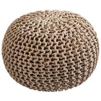 PUF BERGEN - beżowy/szary, Trend, tkanina (55/55/35cm) - Linea Natura