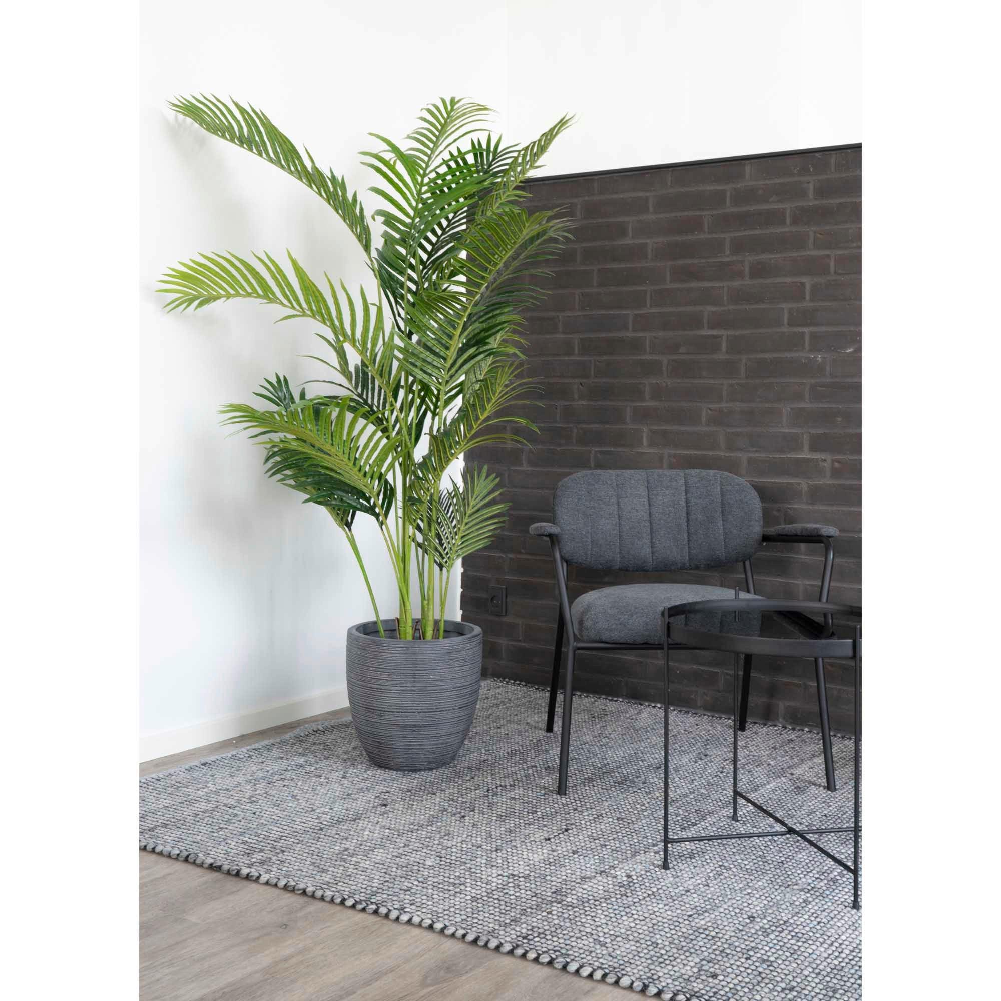 Kunstpflanze Areca Palme Grün - Schwarz/Grün, Basics, Kunststoff (175cm)