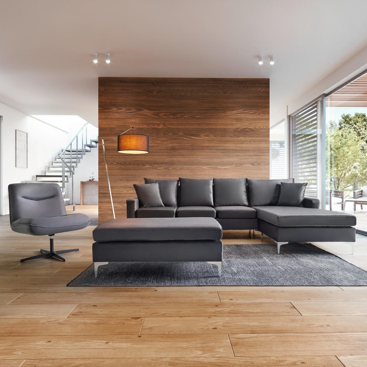 Sarokkanapé Alondra - barna, Modern, textil/fa (287/182/80cm) - Bessagi Home