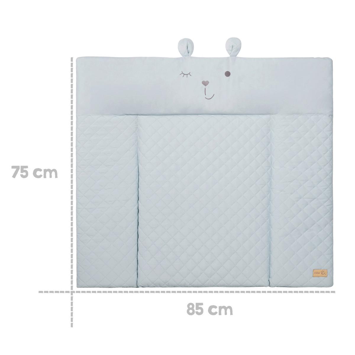 Wickelauflage Bear Blau ca. 85x75cm - Hellblau, KONVENTIONELL, Textil (85/4/75cm) - Roba