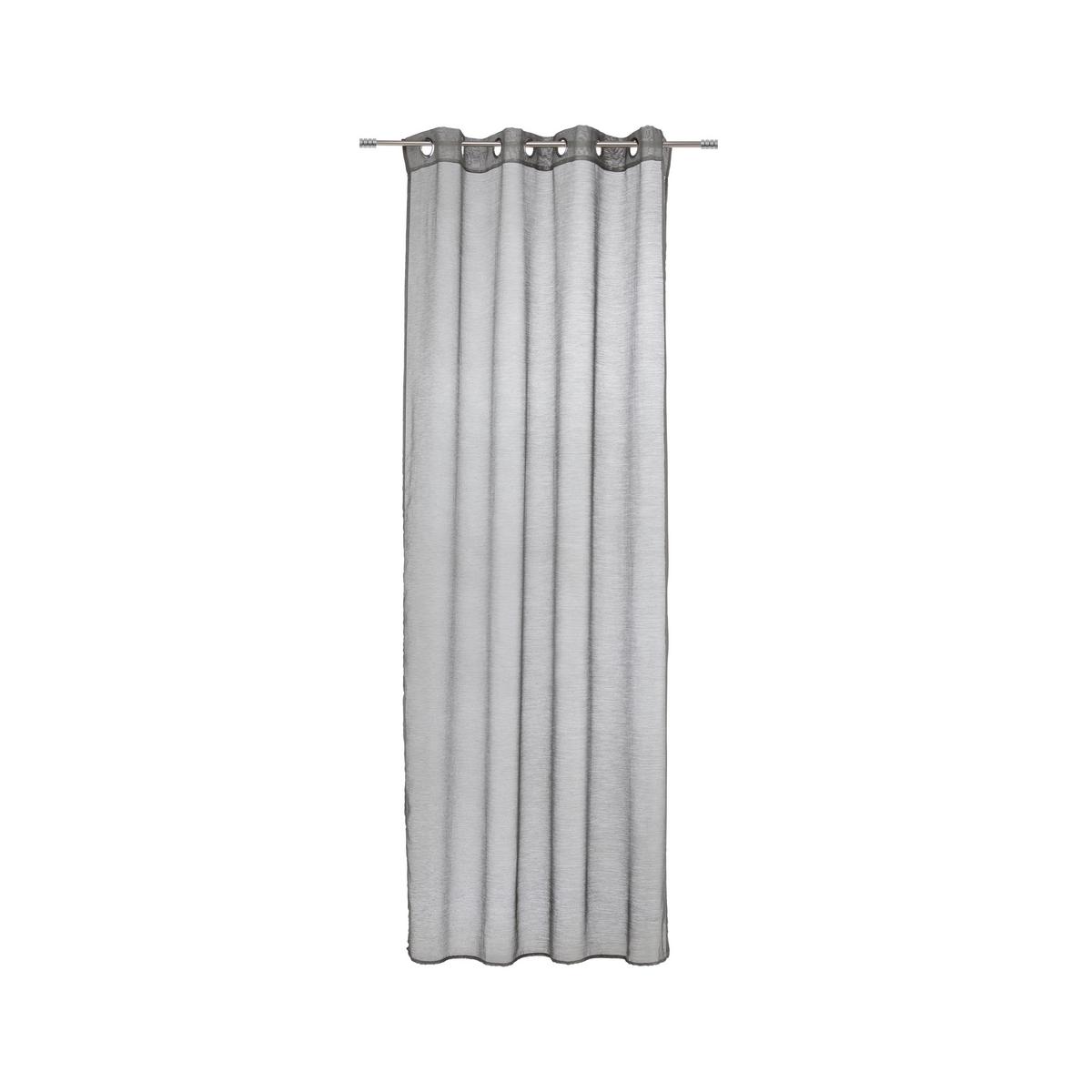 Zavesa Z Obročki Dolly - siva/antracit, tekstil (140/245cm) - Modern Living