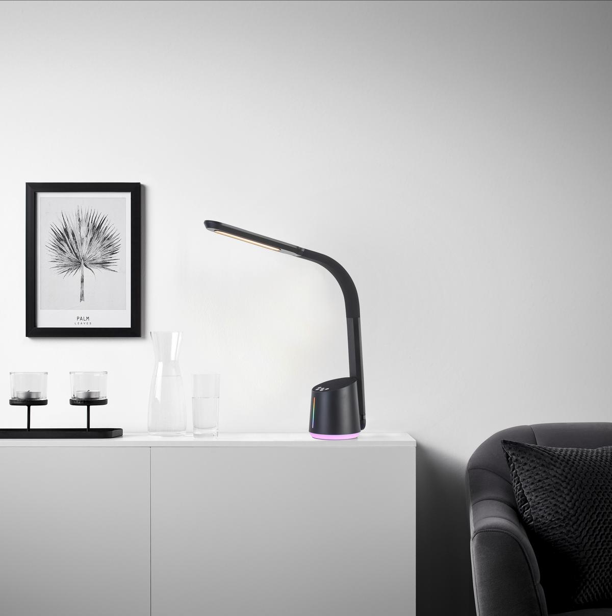 Lampă de birou cu LED Teodoro - negru, Modern, plastic (12/39/42cm) - Premium Living
