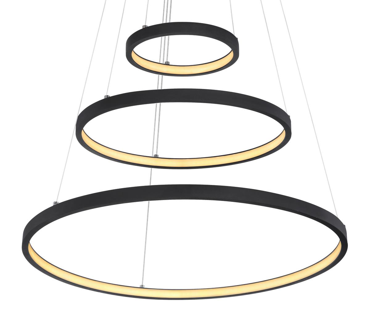 Viseča Led-svetilka Ralph, S Sijalko - črna/opal, Basics, kovina/umetna masa (51/120cm) - Globo