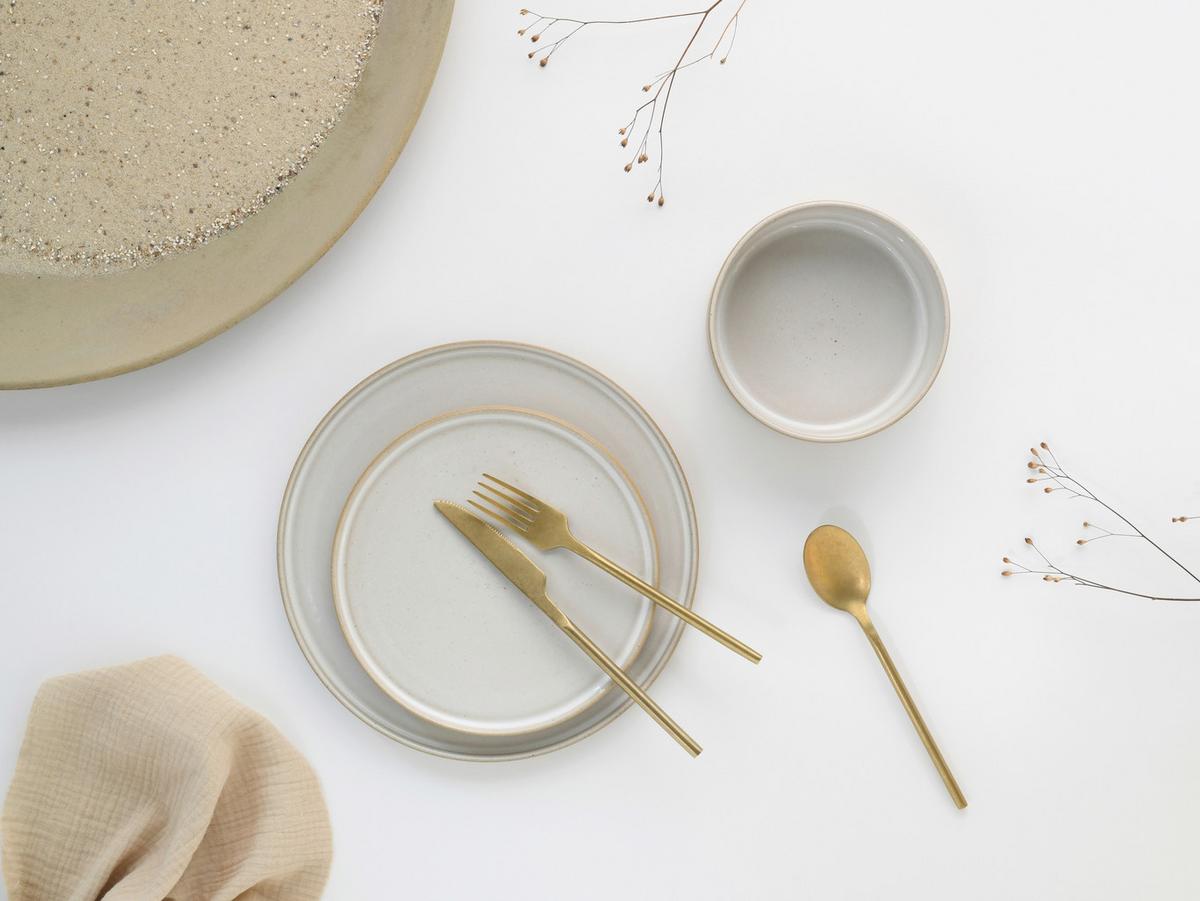 Set Krožnikov Futuro White Sand, 4-Delni - bela/bež, Basics, keramika (26cm) - Creatable