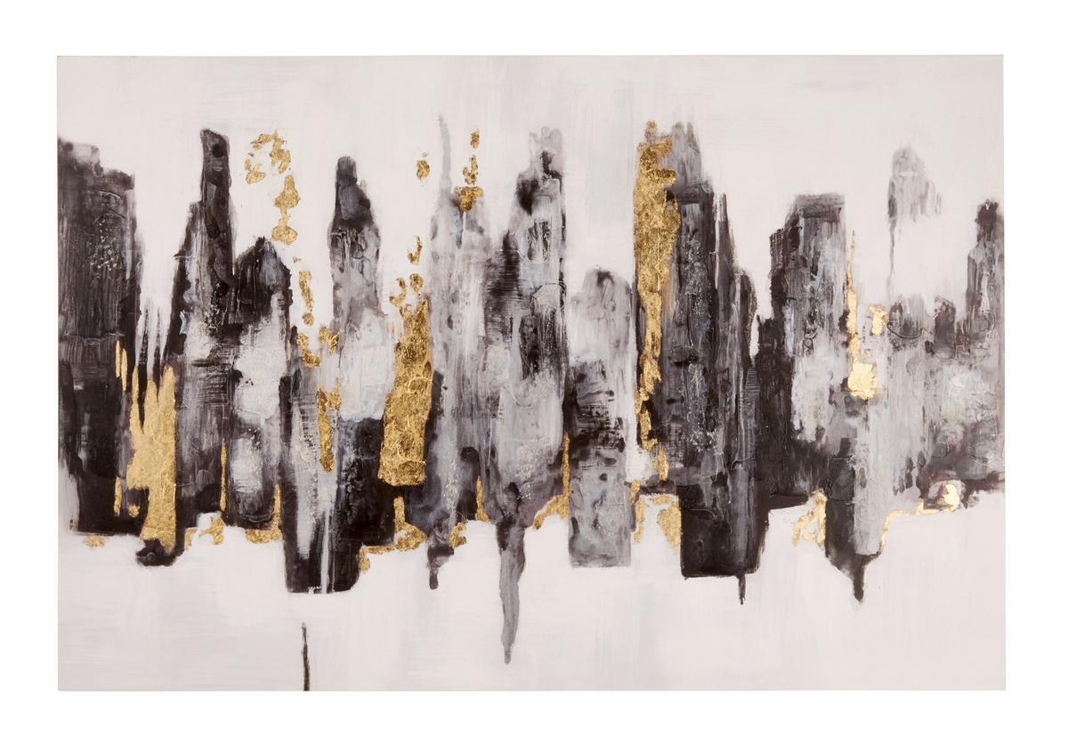 Keilrahmenbild Acryl ACRYL - Gelb/Schwarz, Holz/Kunststoff (120/80cm) - Premium Living