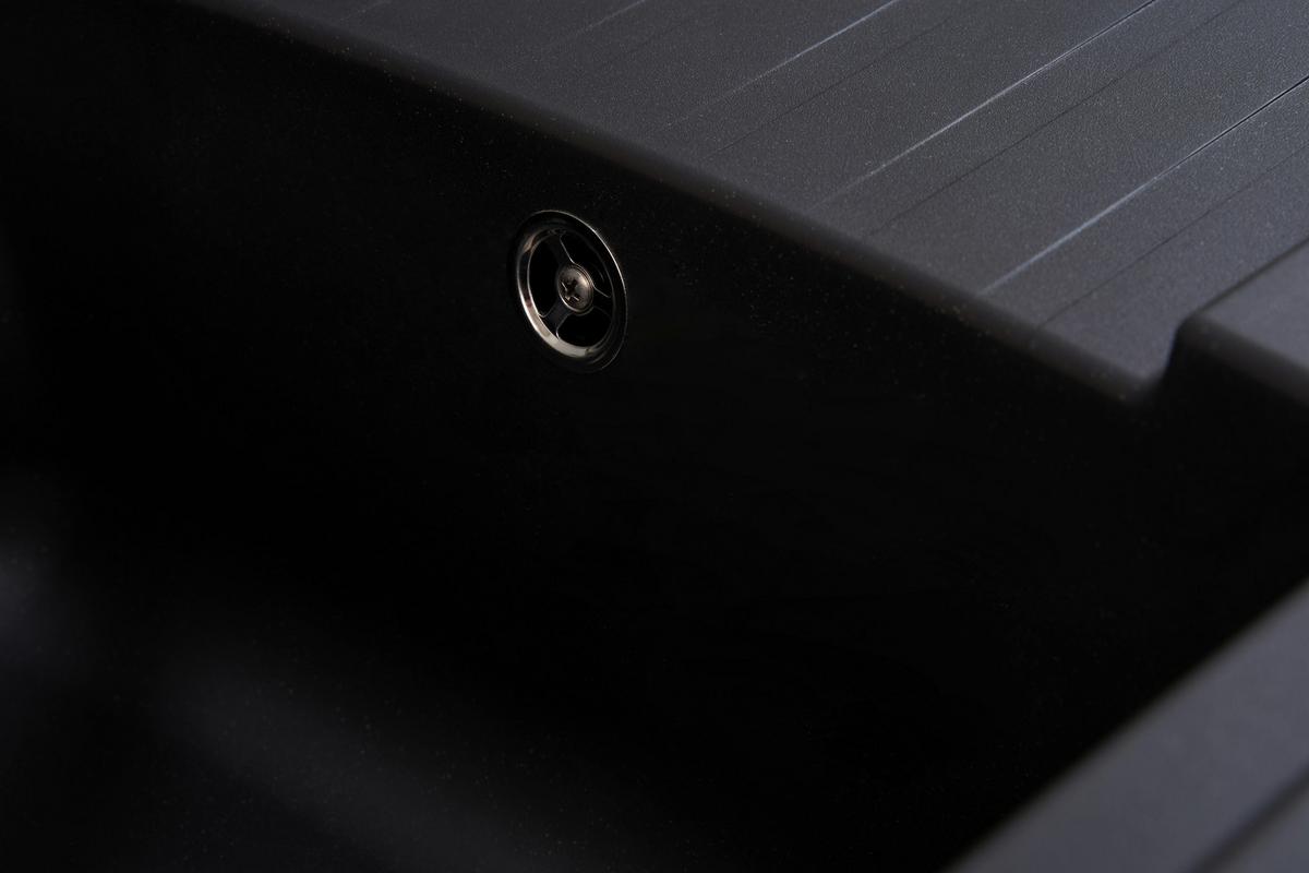 Spüle Boston Schwarz Kunststein B: ca. 86 cm - Schwarz, Trend, Glas/Kunststoff (86/20/50cm) - Respekta