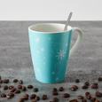 Kaffeebecher aus Porzellan 30 ml ''X-Mas'' - Türkis/Weiß, KONVENTIONELL, Keramik - Vivo Kaffeebecher aus Porzellan 30 ml ''X-Mas'' - Türkis/Weiß, KONVENTIONELL, Keramik - Vivo