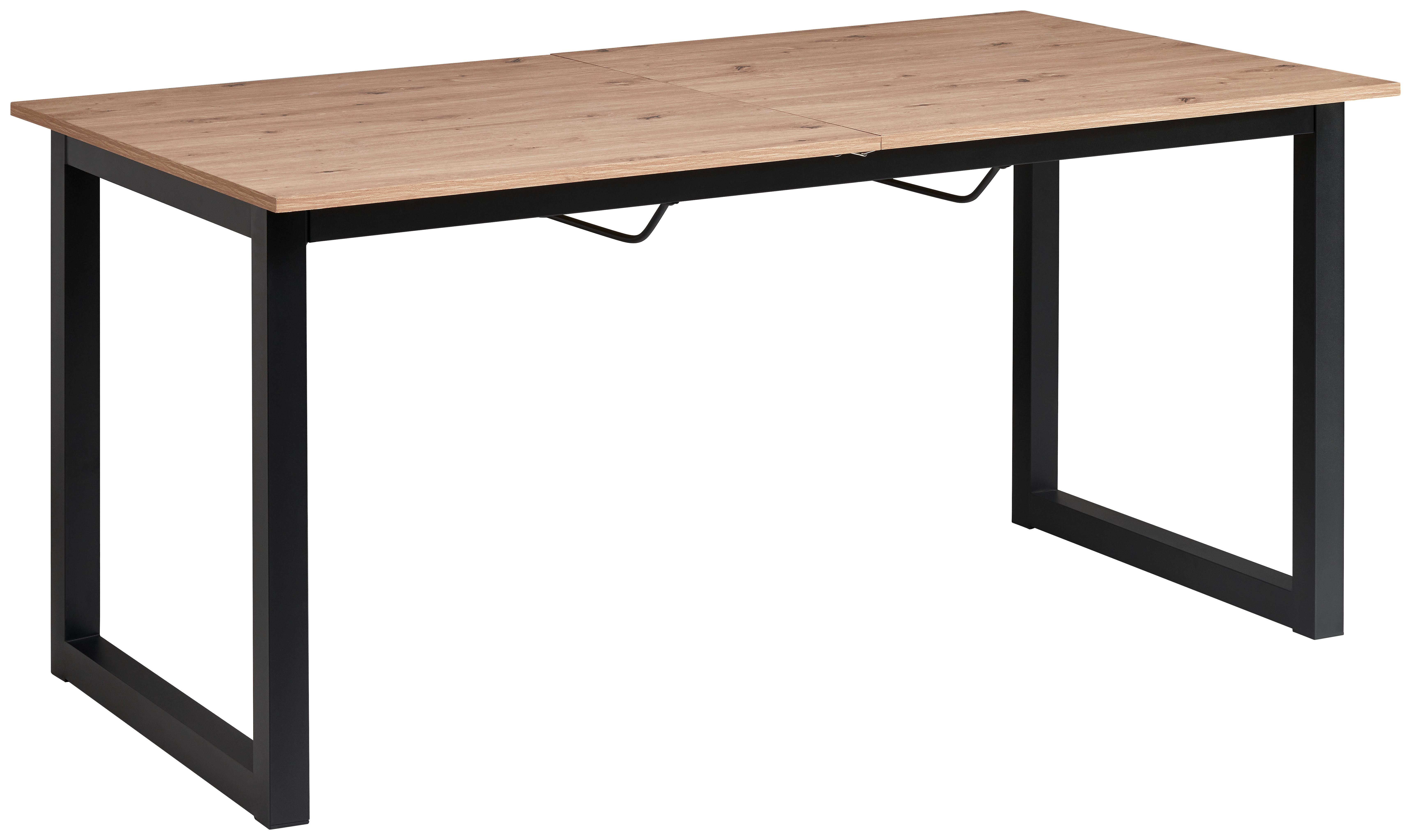 STÓŁ DO JADALNI DEAN AZ - czarny/dąb artisan, Konventionell, materiał drewnopochodny/metal (160-200/90/76cm) - MID.YOU