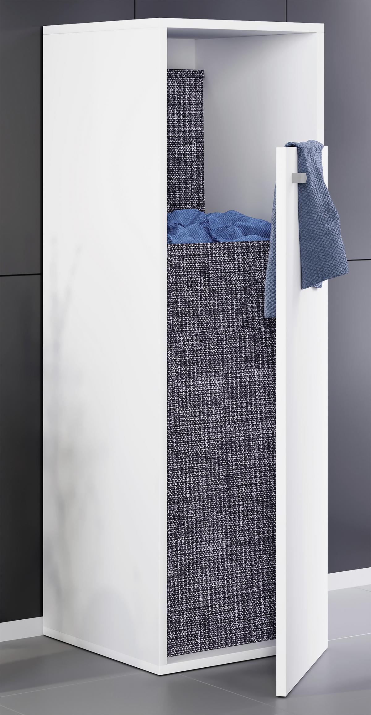 Srednje Visoka Omara Dreso, Bela - siva/črna, Moderno, umetna masa/leseni material (40/110/39cm) - MID.YOU