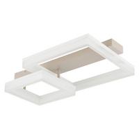 Led Stropna Svjetiljka Zara - bijela/boje pijeska, Design, metal/plastika (53/33/12,3cm) - Globo