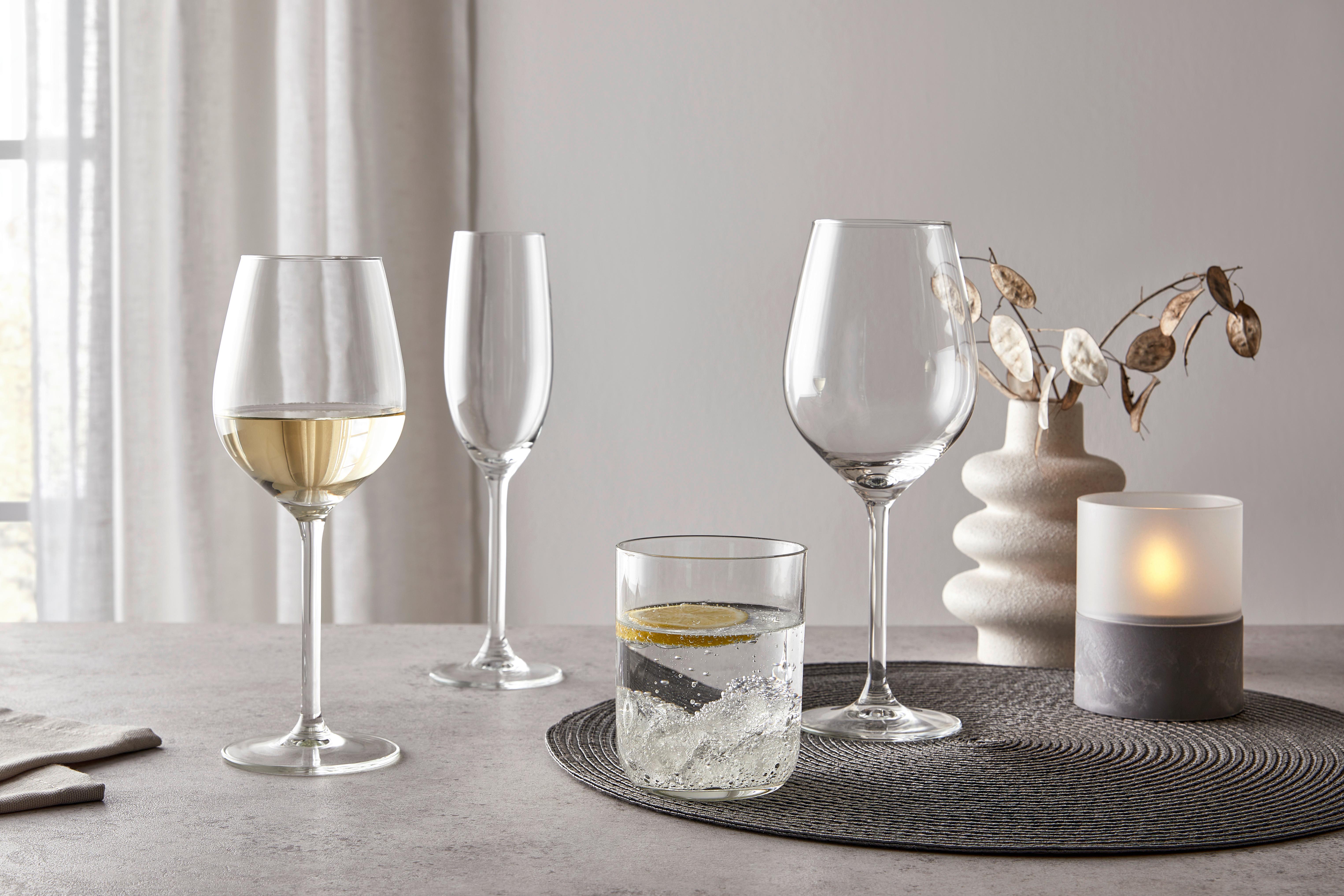 SET MED VINGLAS LARS - RED - klar, Modern, glas (500ml) - Mömax