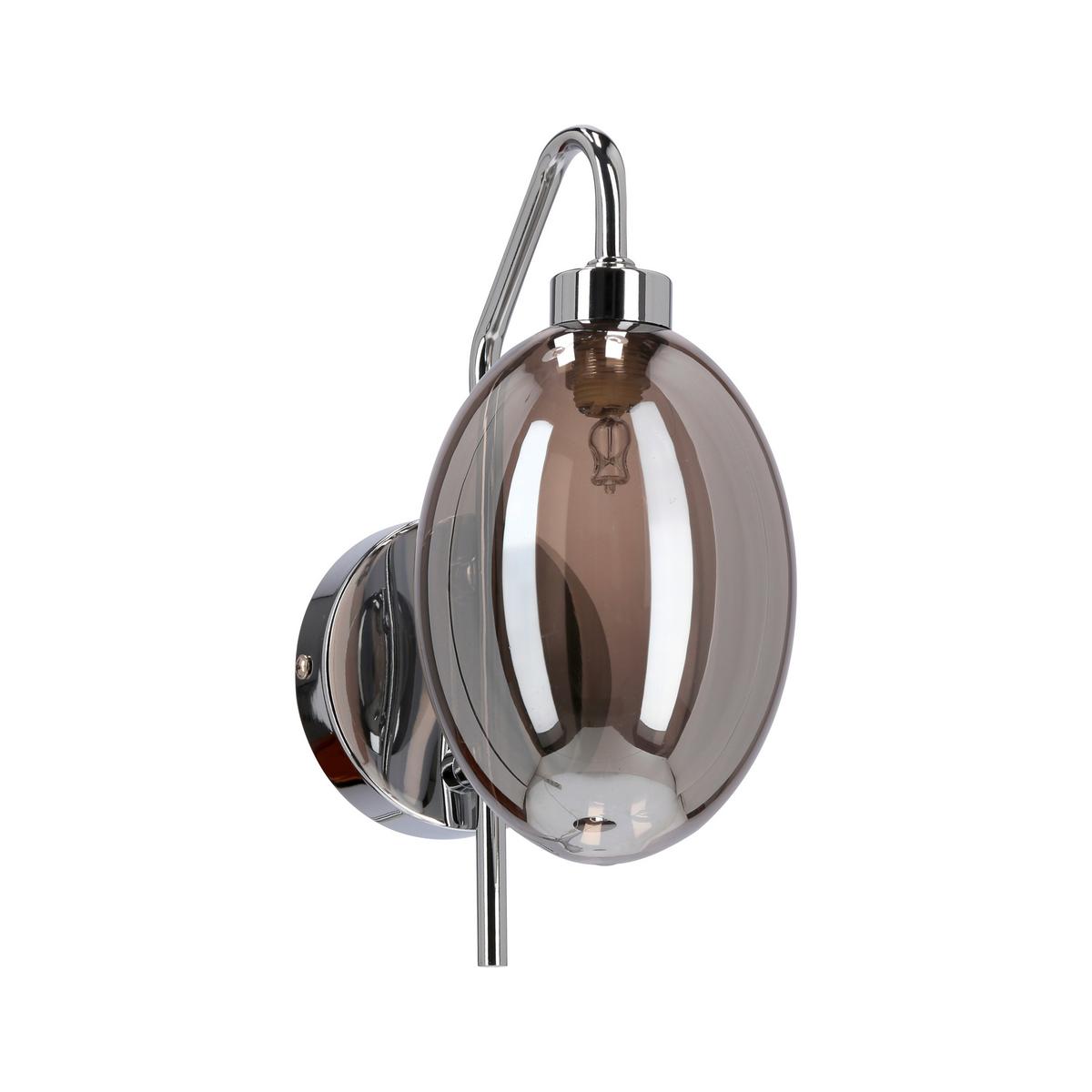 Zidna Svjetiljka Lukka - boje oplemenjenog čelika/boje kroma, Design, staklo/metal (17/10/25cm)