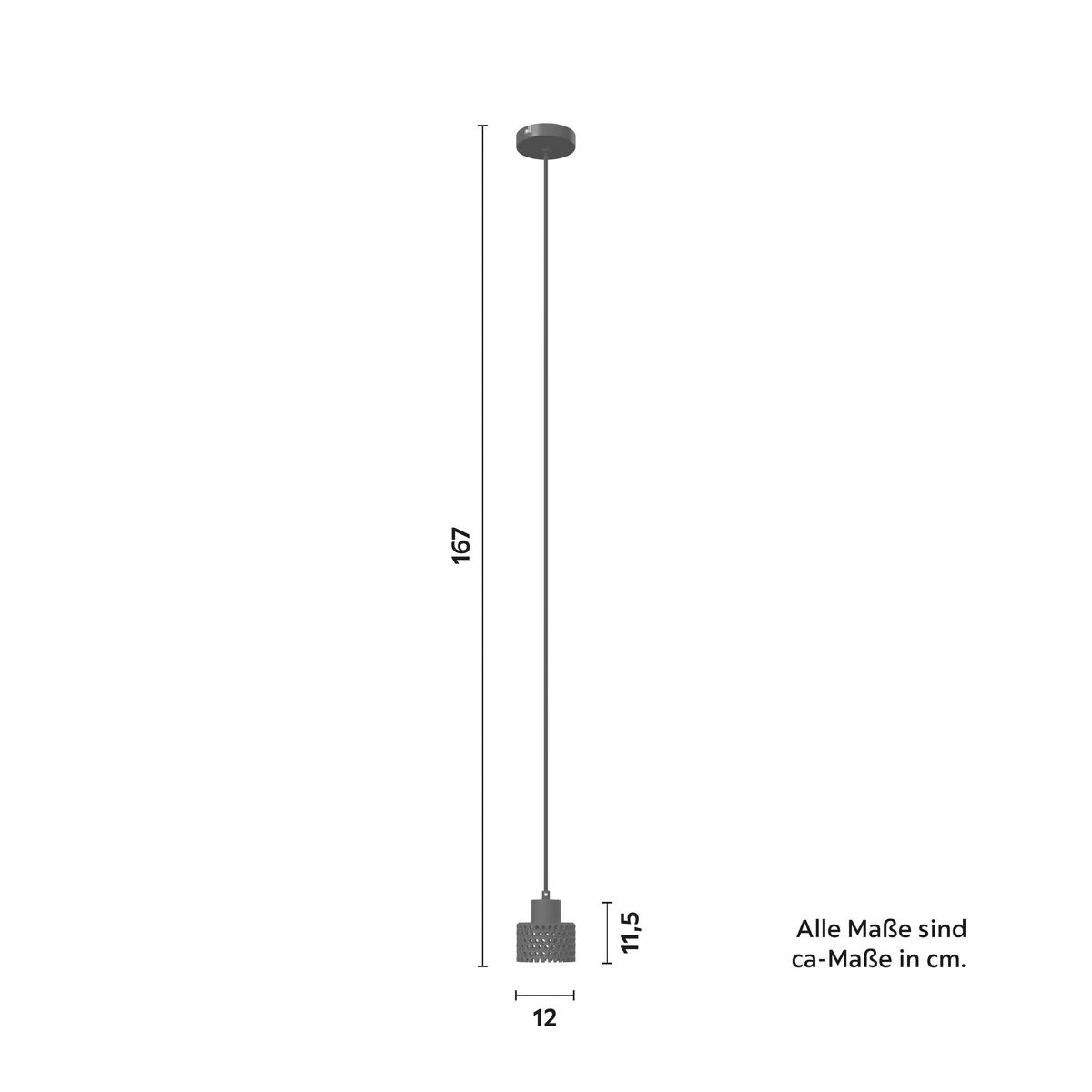 Hängeleuchte Lace Schwarz max. 40 Watt - Schwarz, MODERN, Keramik (12/167cm) - Bessagi Home