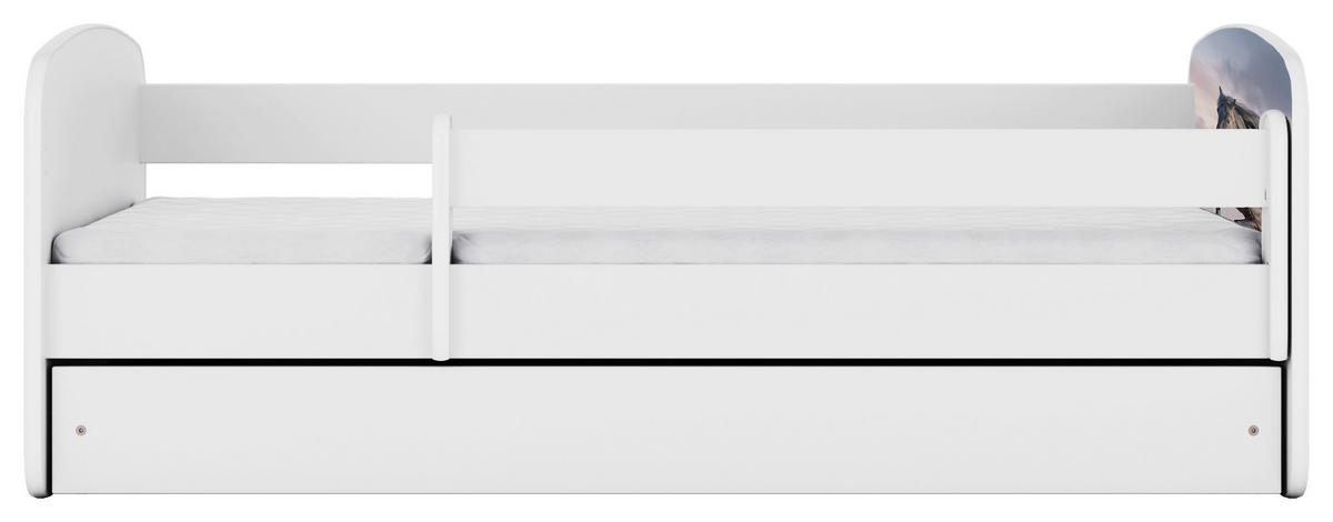 Otroška Postelja Babydreams, Bela, 80x160cm - bela/barve breze, Moderno, tekstil/leseni material (80/160cm) - MID.YOU