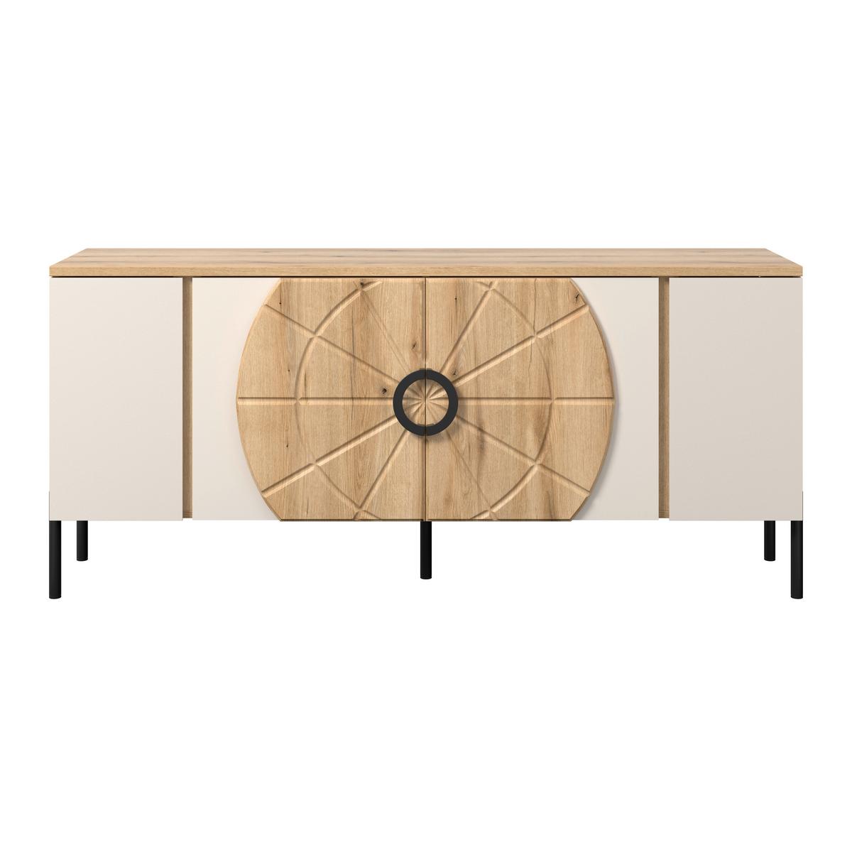 Tv Komoda Hong Kong - kašmir/boja hrasta, Trendi, metal/pločasti materijal (160/71,9/37,5cm) - Modern Living