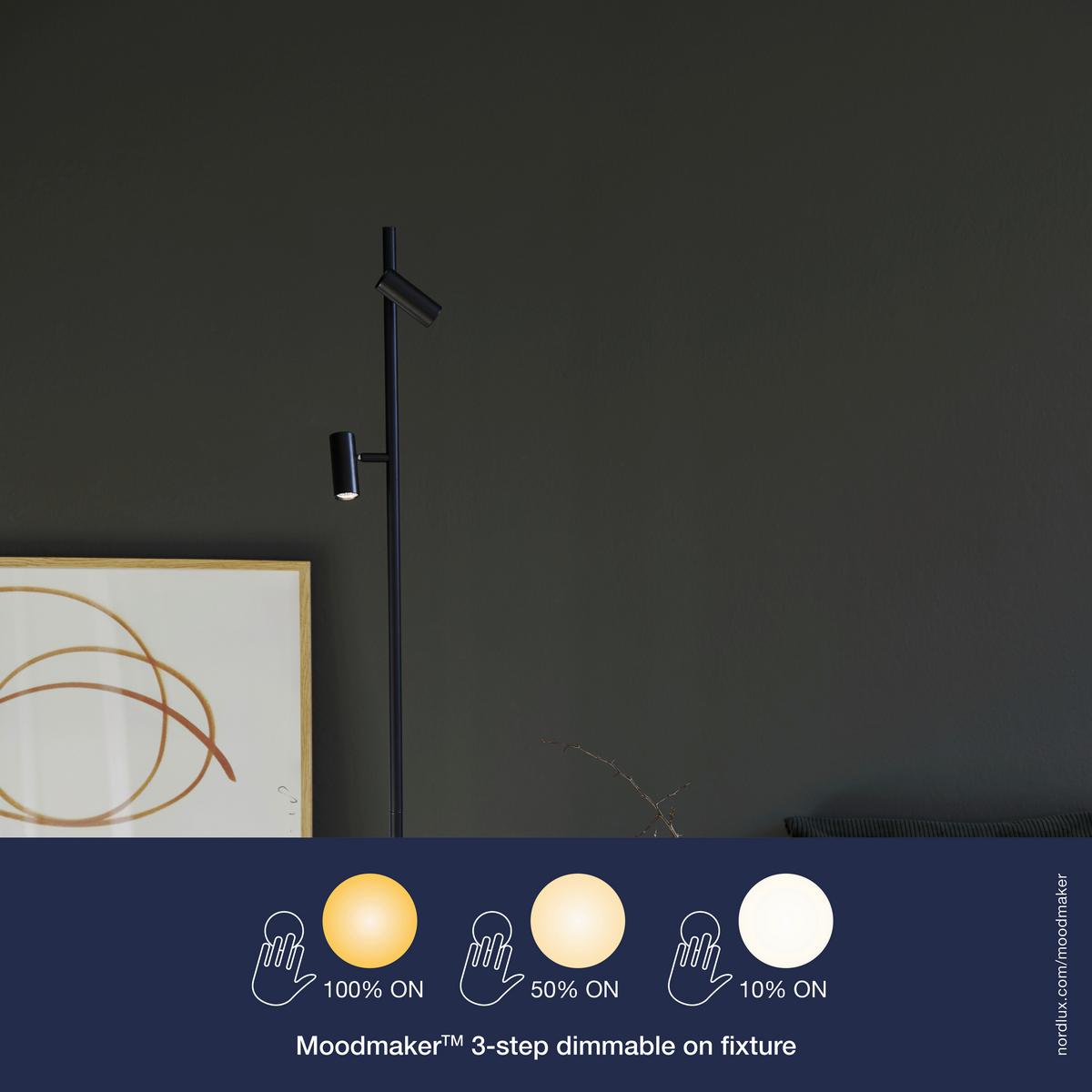 LAMPA STOJĄCA LED 2112254003 OMARI STL SCHWARZ - czarny, Design, metal (141cm) - Nordlux