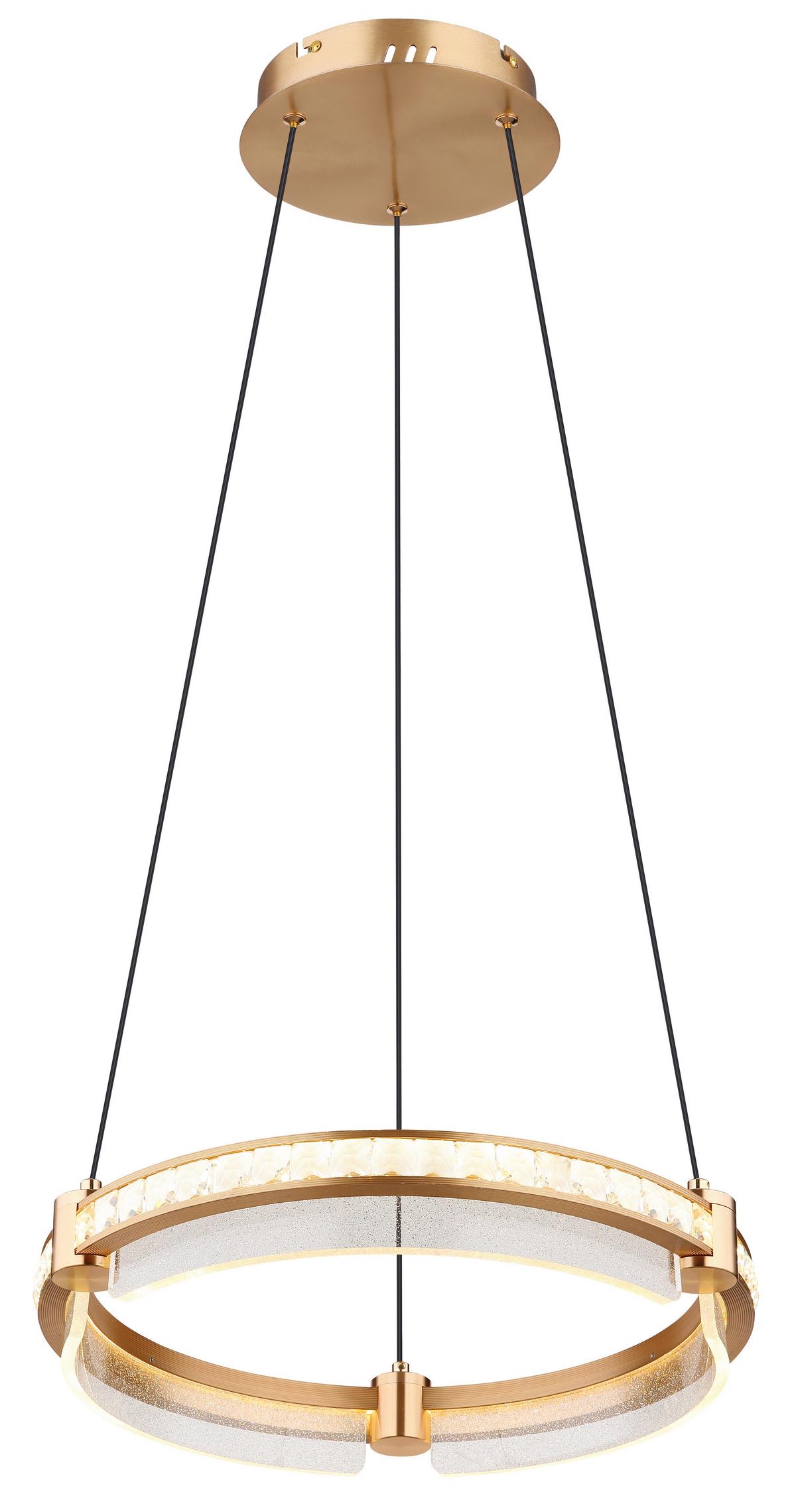 LED-HÄNGELEUCHTE 67196-36H  BLONDIE - Klar/Goldfarben, Design, Glas/Kunststoff (40/120cm) - Globo