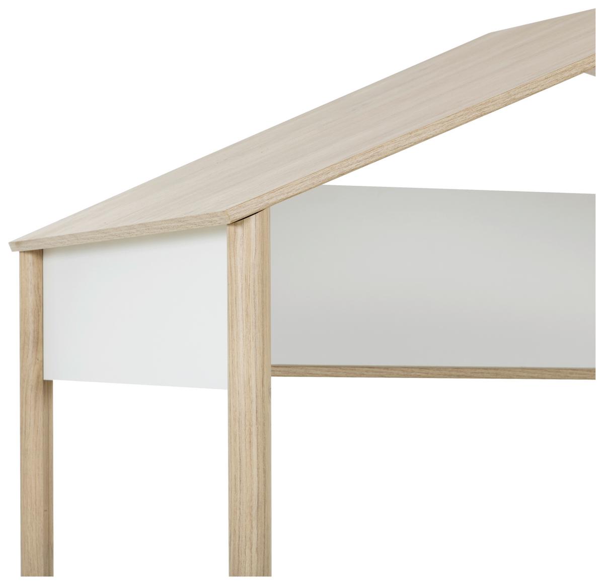 Postelja Matis, Bela, Barva Kostanja, 90x200 - bela/barve kostanja, Basics, leseni material (90/200cm)