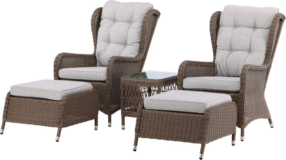 LOUNGEGARNITUR WASHINGTON - Beige/Braun, KONVENTIONELL, Kunststoff/Textil - Gardenson