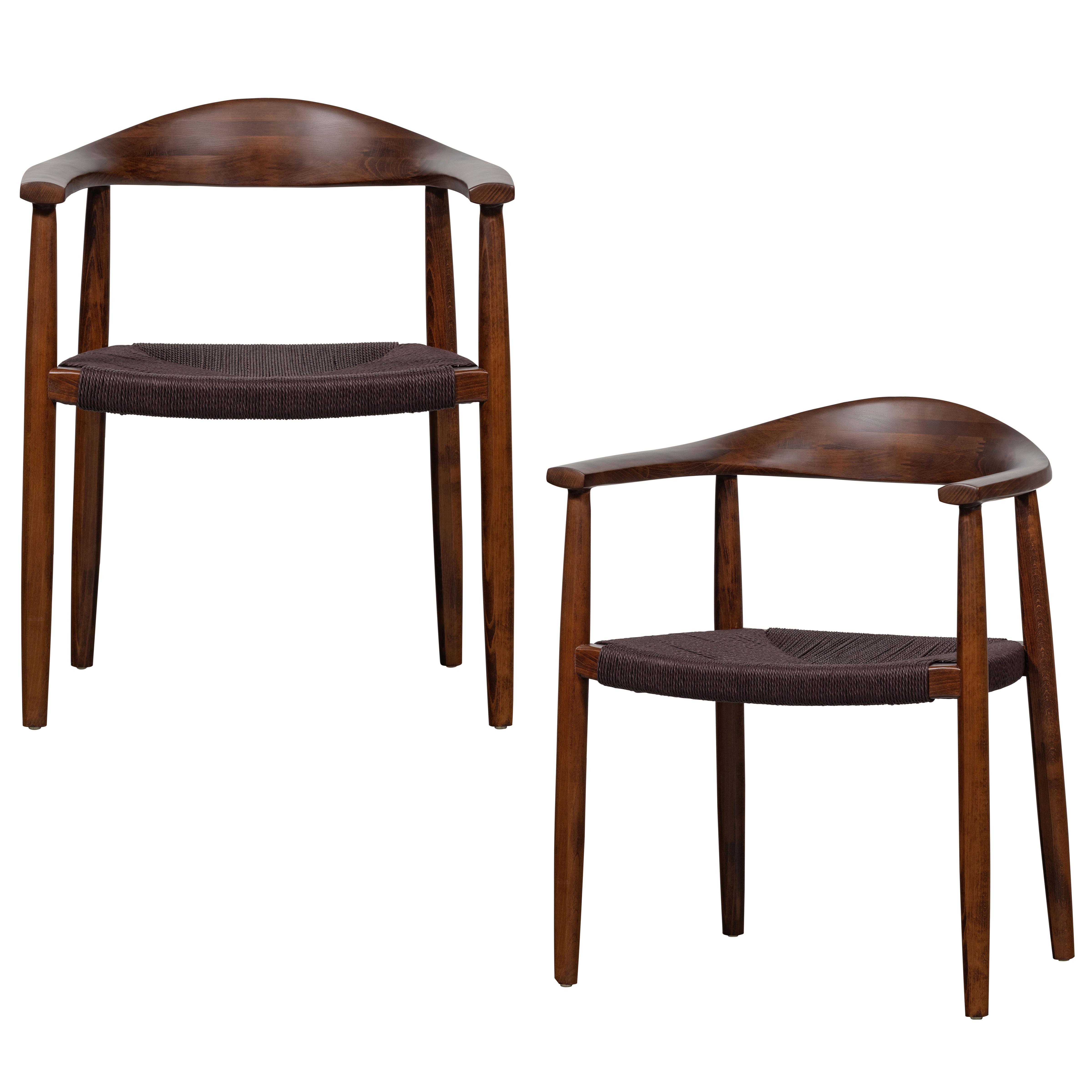 Armlehnstuhl-Set Embrace Dunkelbraun B: 64cm - Dunkelbraun, MODERN, Holz (64/76/53cm) - Livetastic