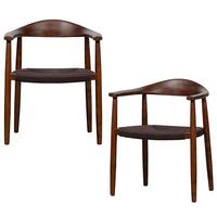 Armlehnstuhl-Set Embrace Dunkelbraun B: 64cm - Dunkelbraun, MODERN, Holz (64/76/53cm) - Livetastic