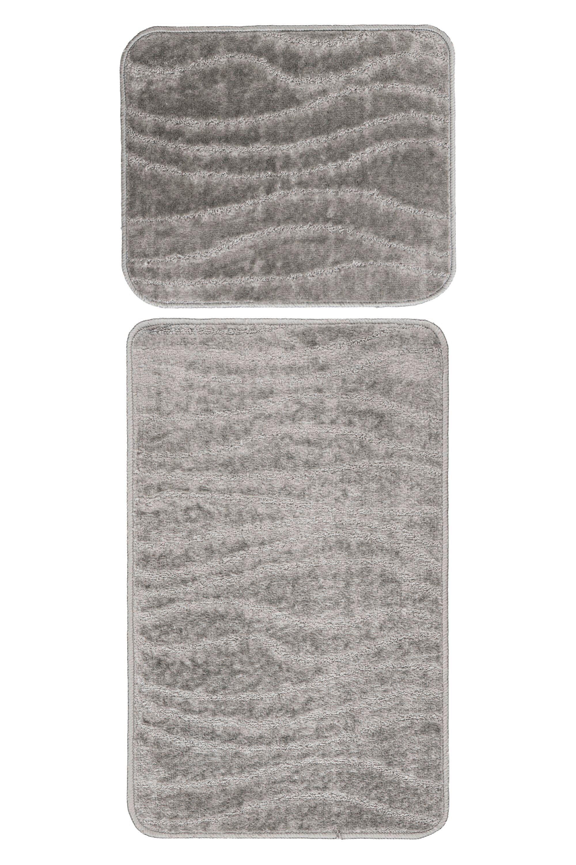 Bademattenset Lagoon 225 Silber  2er-Set - Basics (50/80cm) - Kayoom