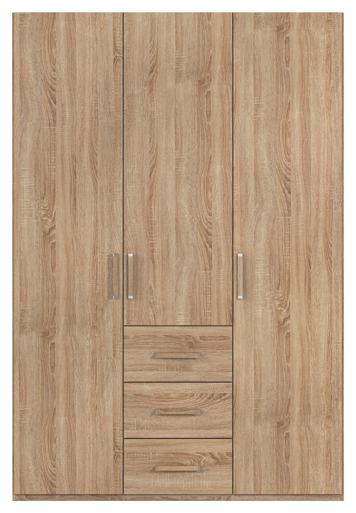 Omara S Klasičnimi Vrati Evelyn, Barva Hrasta - srebrne barve/hrast sonoma, Design, umetna masa/leseni material (151/223/60cm) - Novel