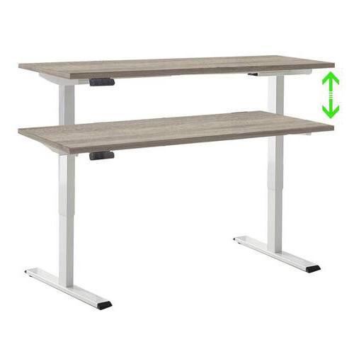 Schreibtisch Office Edition Weiß/Sonoma Eiche - Weiß/Sonoma Eiche, MODERN, Holzwerkstoff/Metall (138/67/69-119cm) - MID.YOU