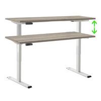 Schreibtisch Office Edition Weiß/Sonoma Eiche - Weiß/Sonoma Eiche, MODERN, Holzwerkstoff/Metall (138/67/69-119cm) - MID.YOU