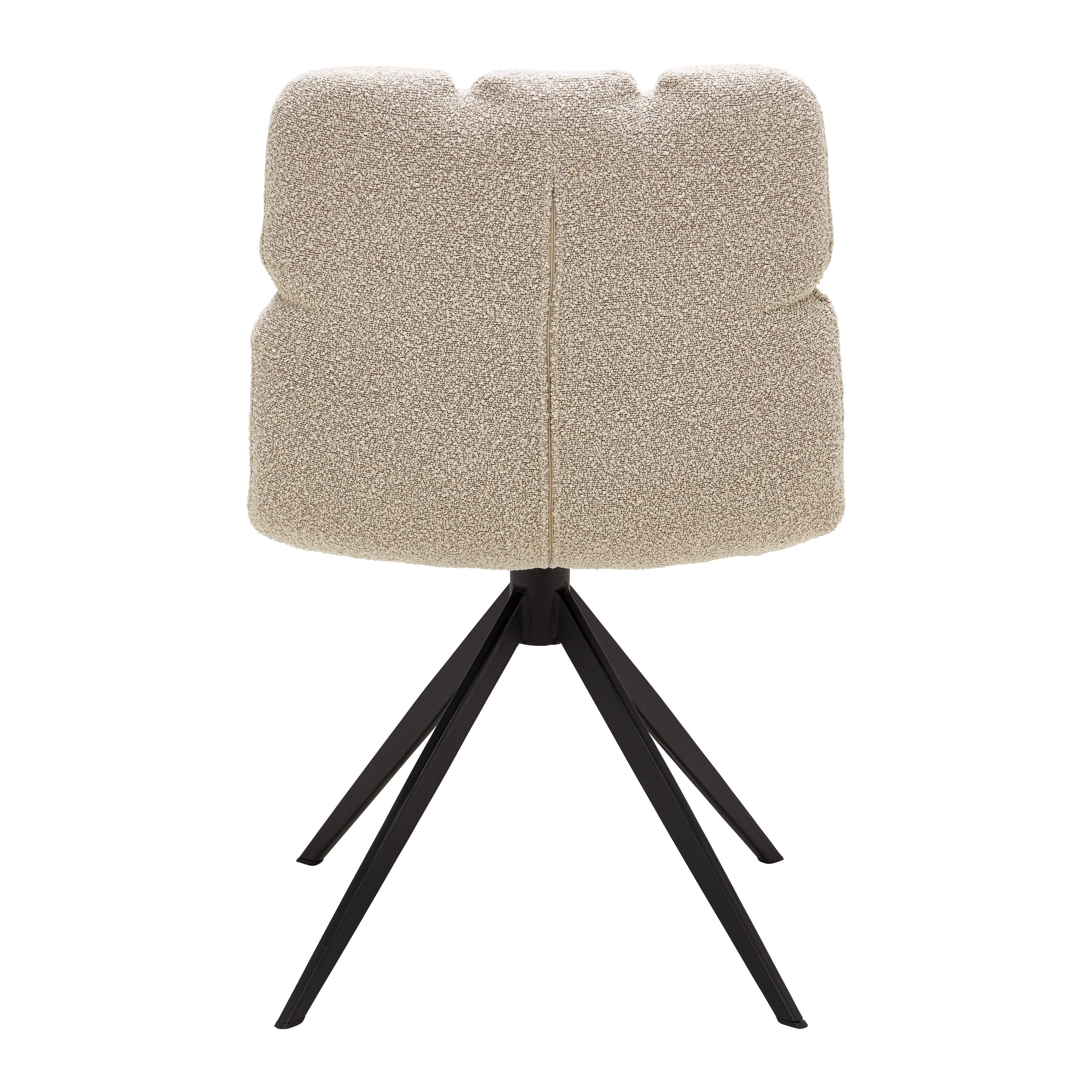 STOL MALU - beige/svart, Modern, metall/textil (53/68/83cm) - Bessagi Home