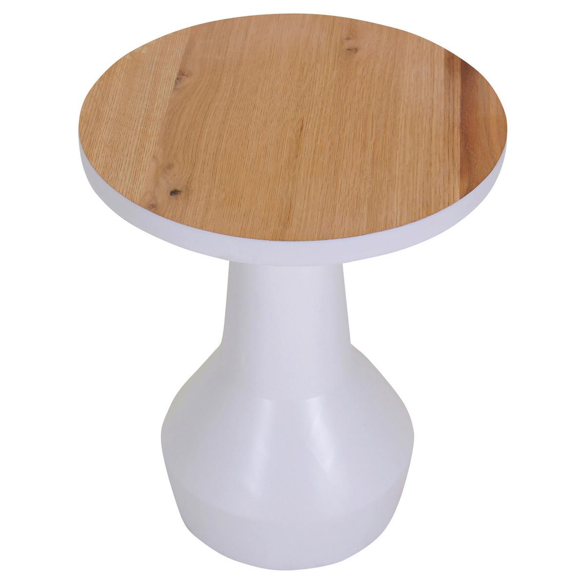 STOLIK KAWOWY TIFFY -BEACH CLUB- - kolor dębowy/biały, Design, materiał drewnopochodny/drewno (35/35/43cm) - Landscape