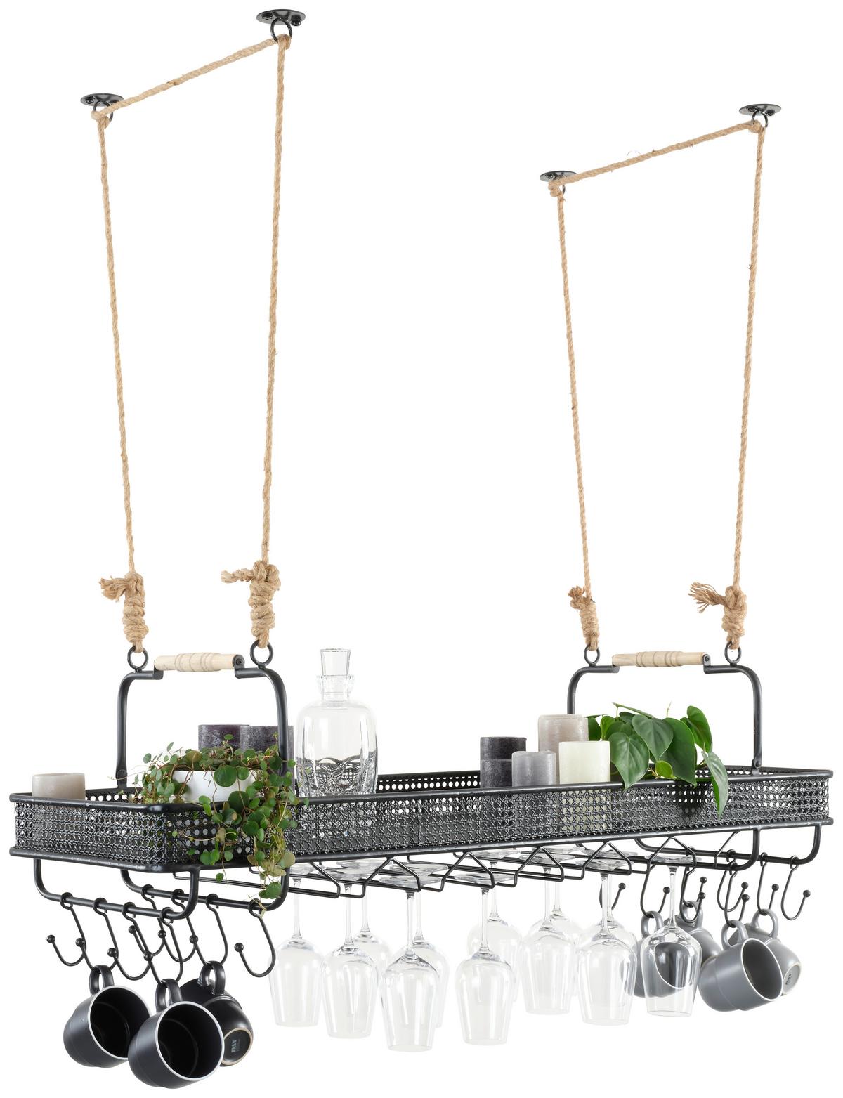 Element suspendat Constantin - culoare natur/negru, Lifestyle, lemn/metal (120/35/41cm) - Premium Living