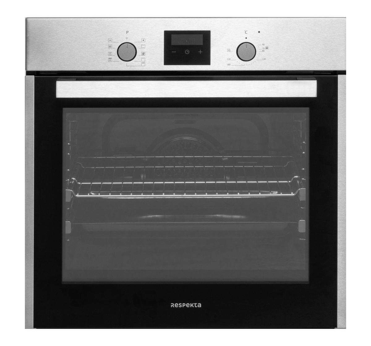 Backofenset ASET1408800l ca. 59,5/59,5/56,5cm Edelstahl - Edelstahlfarben/Schwarz, Trend, Glas/Metall (59,5/59,5/56,5cm) - Respekta