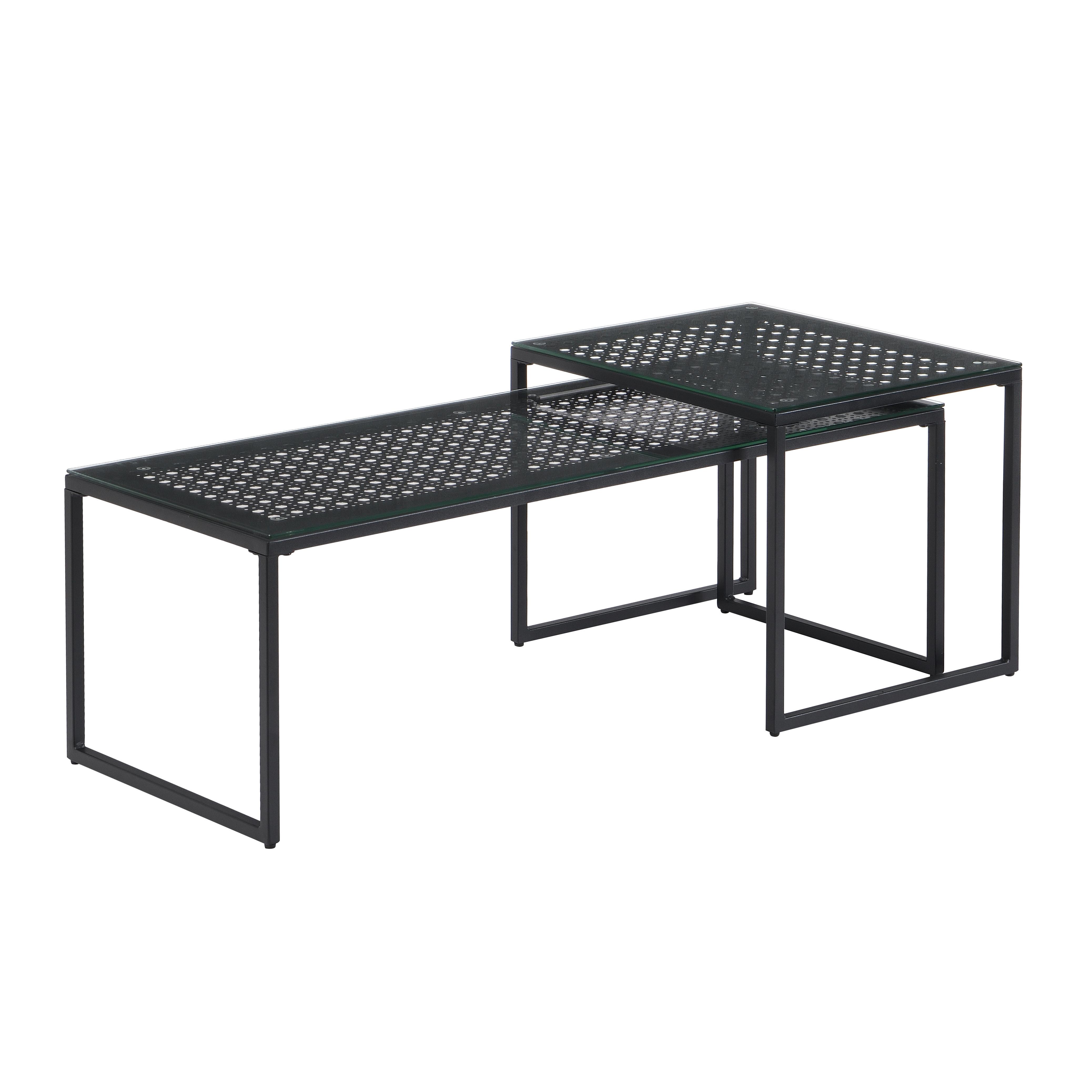 Satztisch Wl7.329 - Schwarz, Design, Glas/Metall (100/40/35cm) - MID.YOU