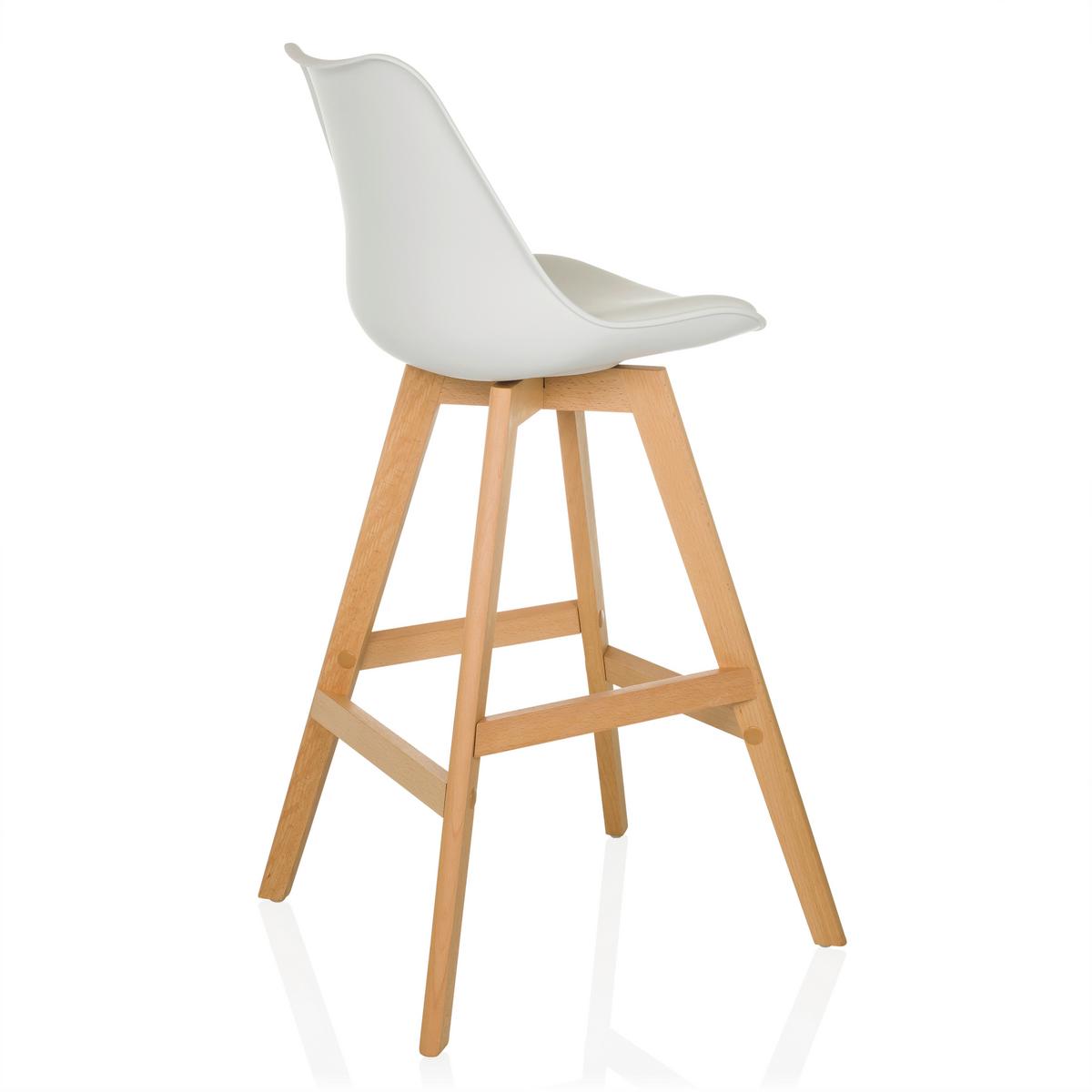 Set Barskih Stolov Scandi High, 2 Kos - bela/barve bukve, Moderno, umetna masa/les (51/99/51cm) - MID.YOU