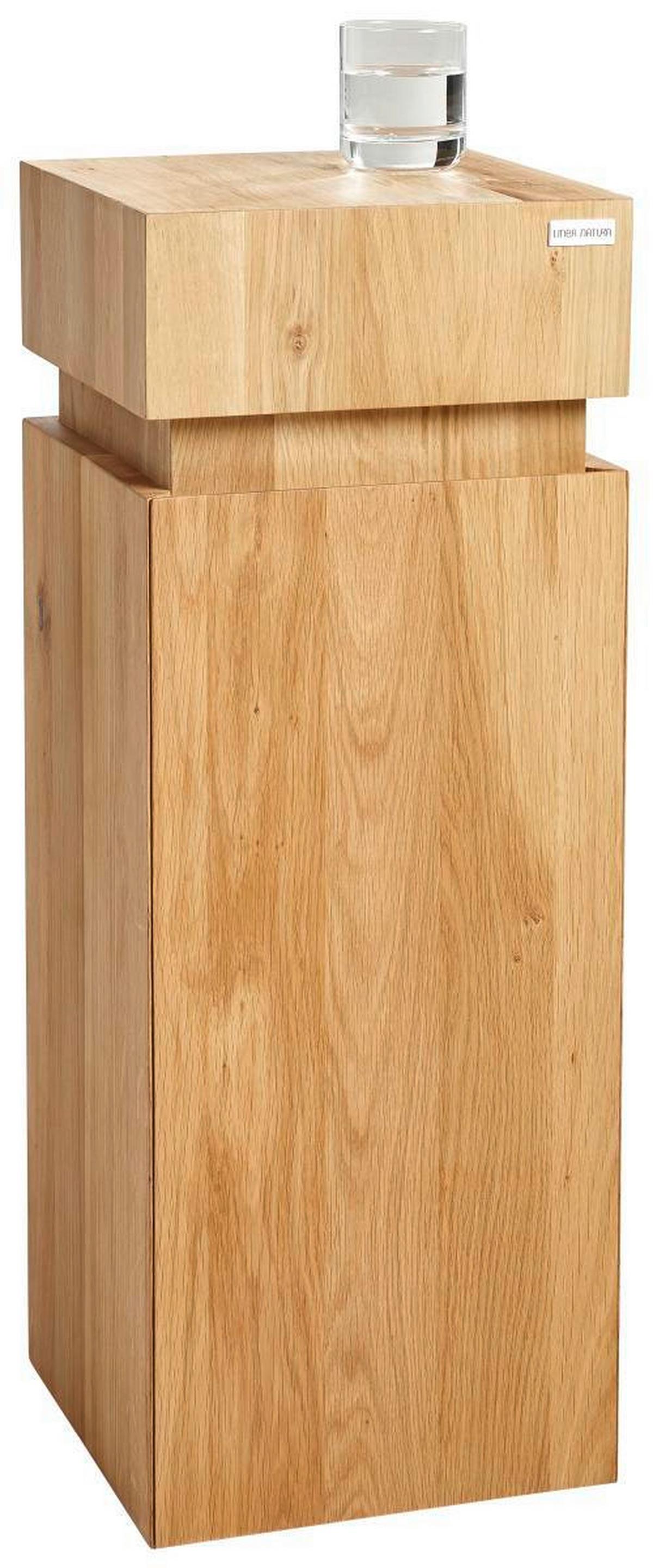 STOLIK BOCZNY MAYA - kolor dębowy, Modern, drewno (30/30/80cm) - Linea Natura