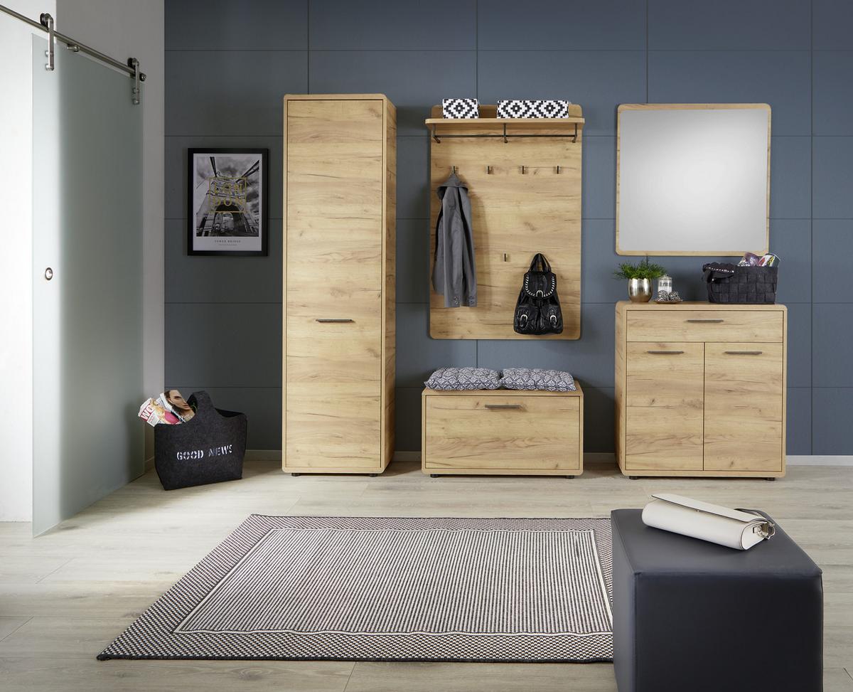Dulap pentru hol FONTANA - culoare lemn stejar, Modern, material pe bază de lemn (54/198/32cm) - Modern Living
