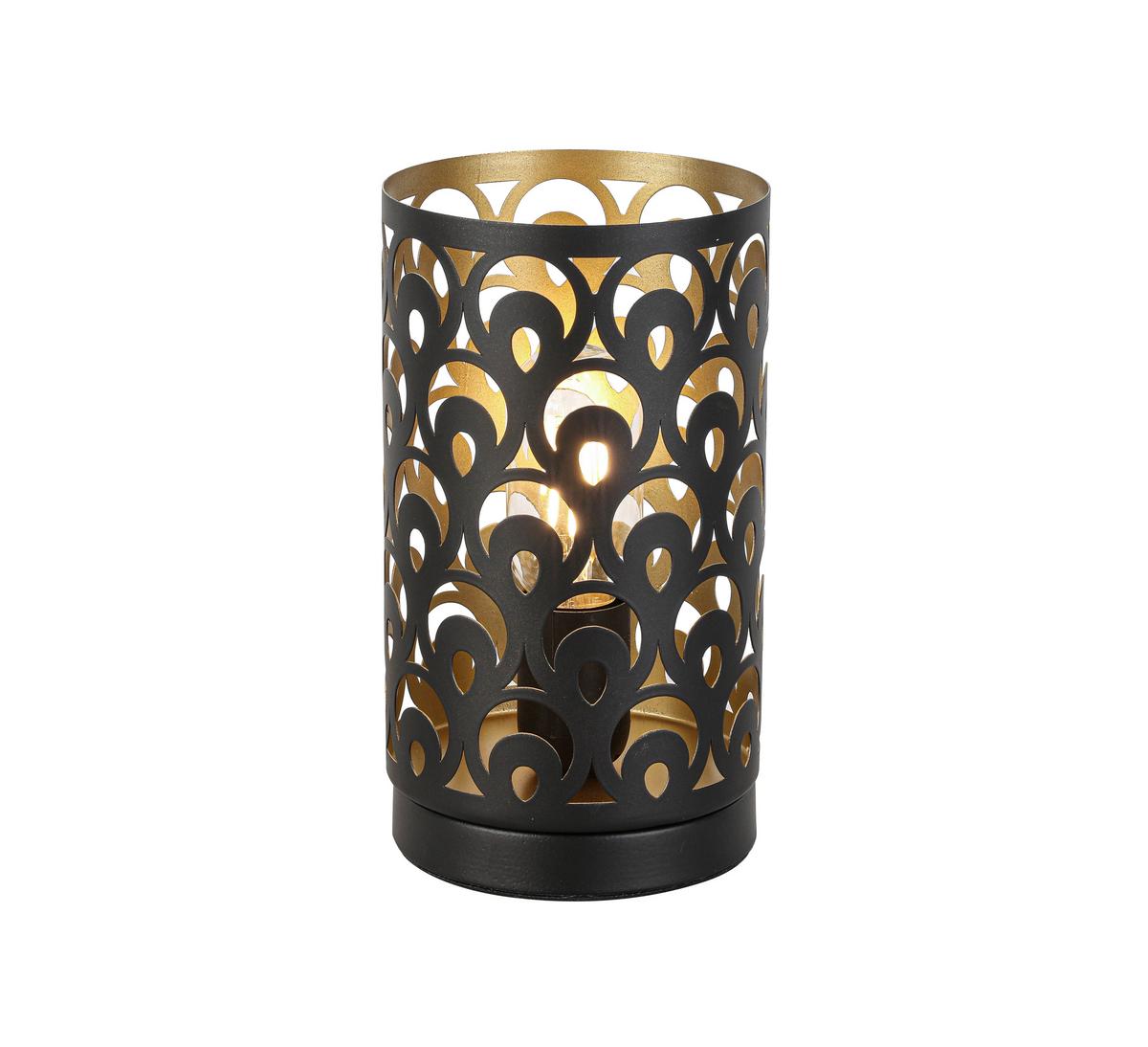 Tischleuchte Gumi max. 40 Watt - Goldfarben/Schwarz, Modern, Metall (12/22cm) - Modern Living
