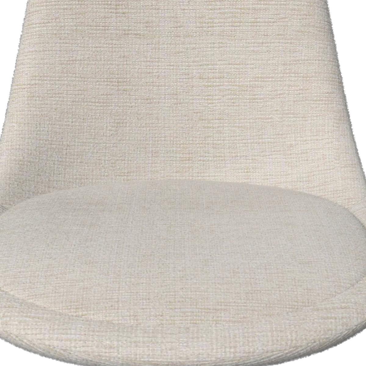 Stuhl Celia Beige/Weiß Leinenoptik Drehbar Gepolstert - Beige/Weiß, MODERN, Textil/Metall (56/49/83cm) - Bessagi Home