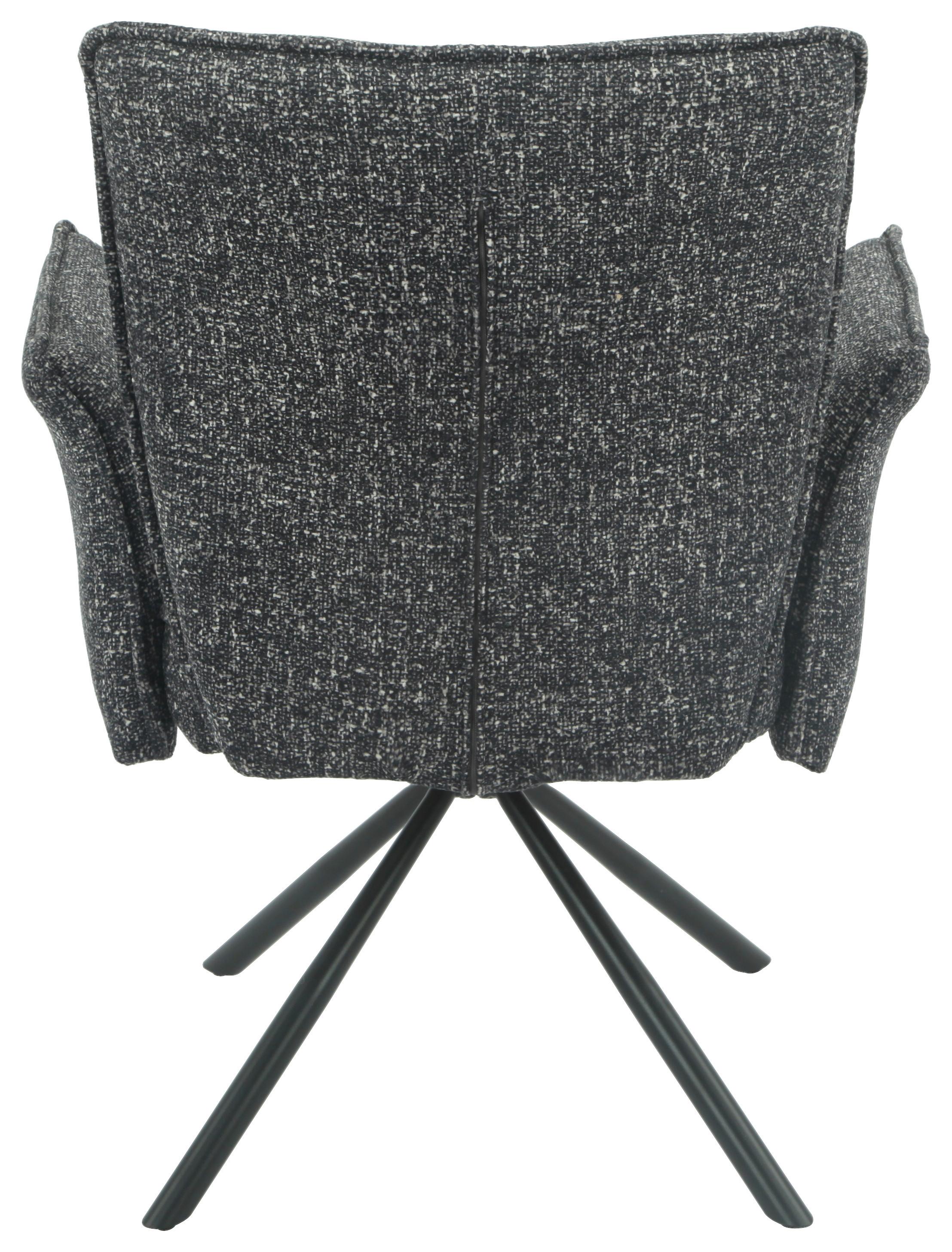 Armlehnstuhl Ellen Giga S Anthrazit - Anthrazit/Schwarz, Modern, Textil/Metall (65.5/90/60cm) - Premium Living